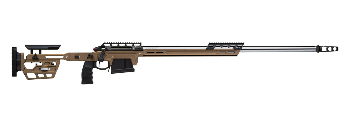 Victrix ORB LA long-action ELR rifle in Burnt Bronze, right side